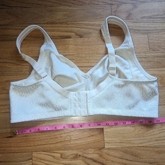 42C Nude Floral Jacquard Women's Minimizer Bra Full Coverage Non Padded Wirefree - Picture 10 of 13